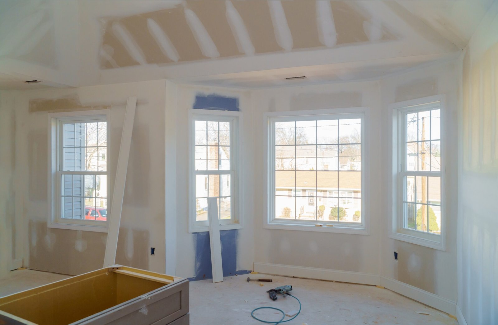 Material for under construction, remodeling and renovation from room white door and molding Construction material for under construction, remodeling and renovation from room white door and molding
