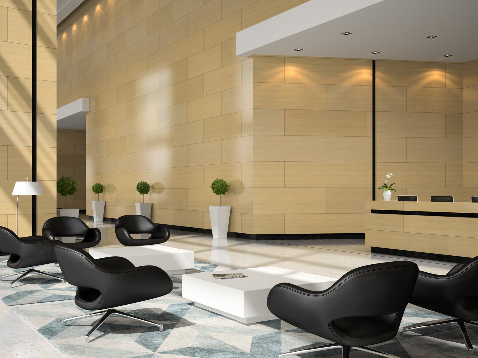 Interior of a hotel reception 3D illustration Interior of hotel reception 3D illustration